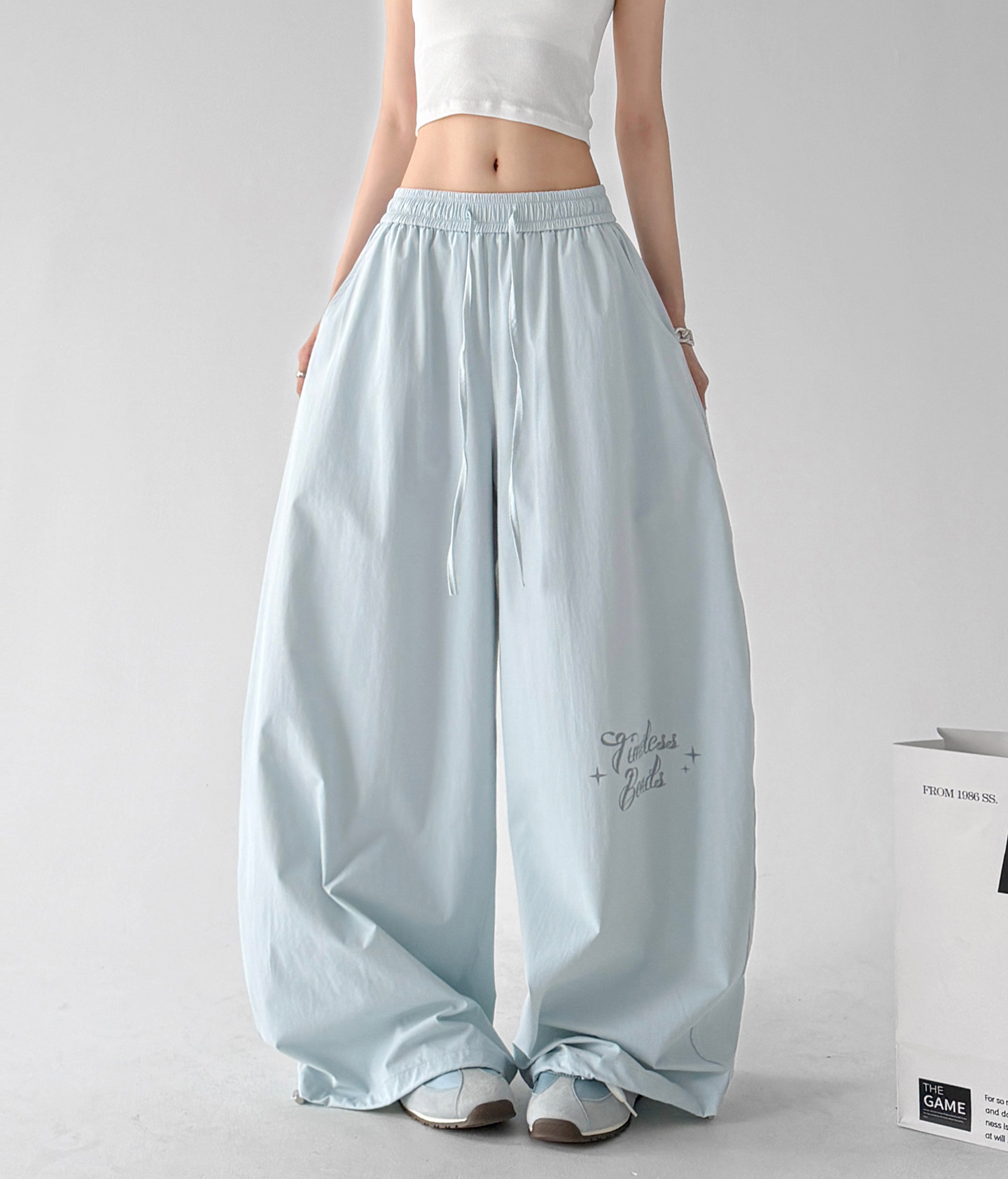 Wide Leg Parachute Cargo Pants - CT66130