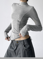 Mock Neck Slim Fit Long Sleeve Top - CT5161