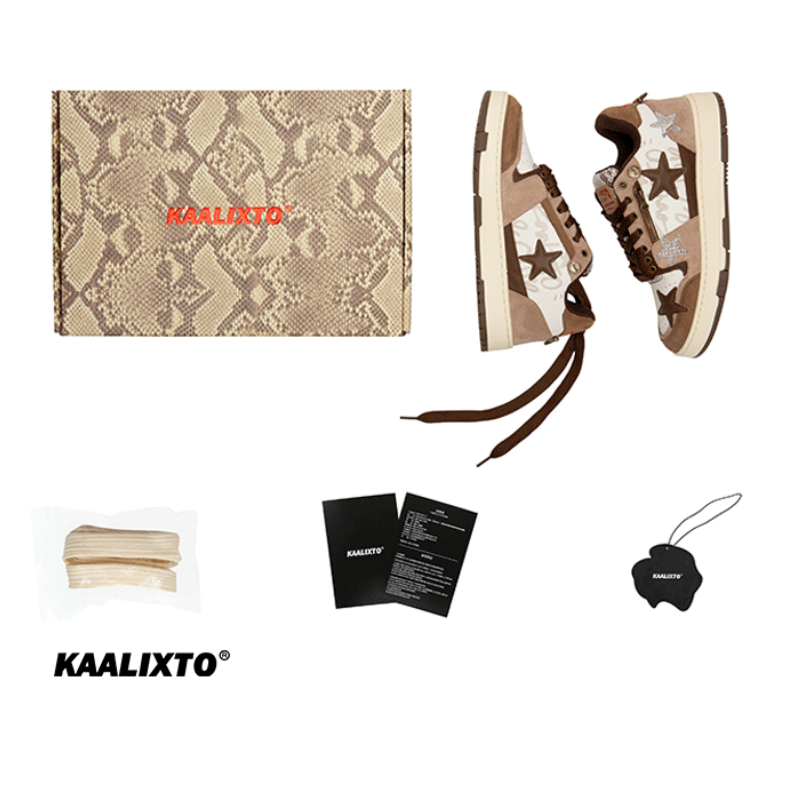 KAALIXTO Brown Star Sneakers