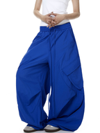 Letter Print Parachute Cargo Pants