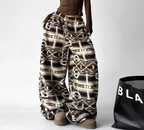 Oversized Fair Isle Stripe Sherpa Pants