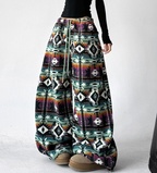 Oversized Fair Isle Stripe Sherpa Pants