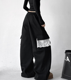 Fleece-Lined Lace Cargo Sweatpants