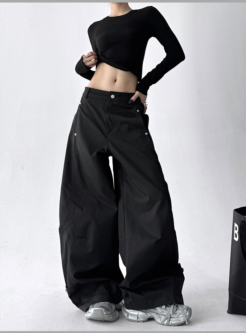 Straight Wide-leg Utility Pants