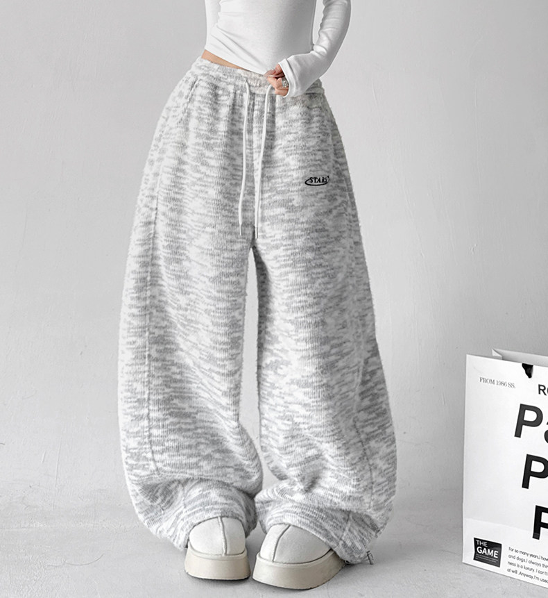 Letter Embroidered Wide-Leg Sweatpants Main image