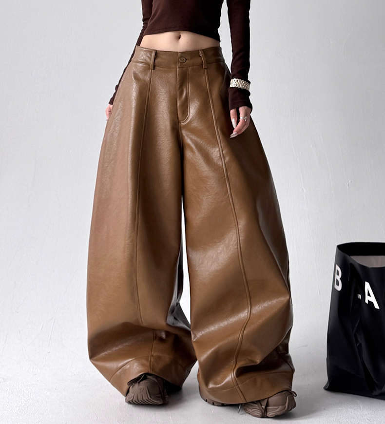 Vintage Faux Leather PU Trousers