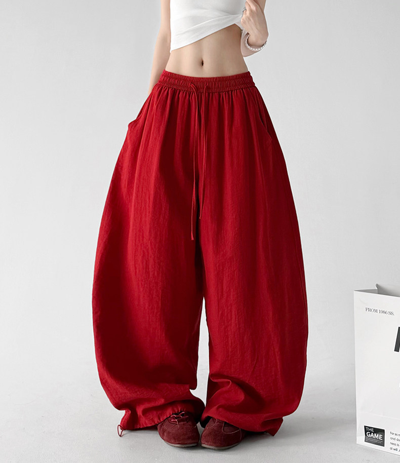 Linen-Blend Wide Leg Pants - CT66119