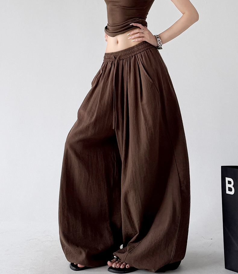Soft Drape Linen-Blend Wide Leg Pants - CT6234