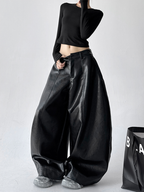Vintage Faux Leather PU Trousers