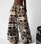 Oversized Fair Isle Stripe Sherpa Pants