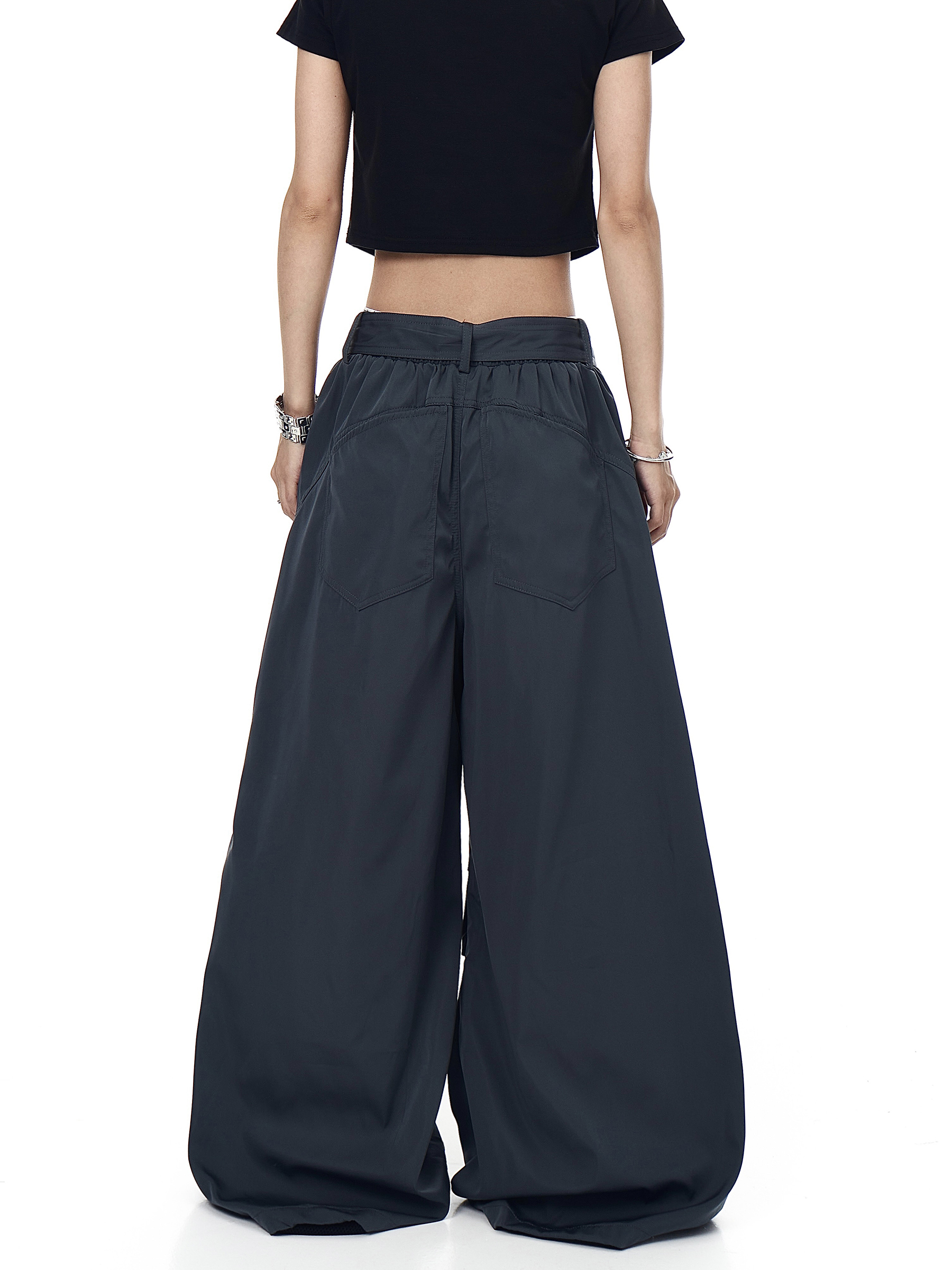 Detachable Belt Oversized Pocket Cargo Pants