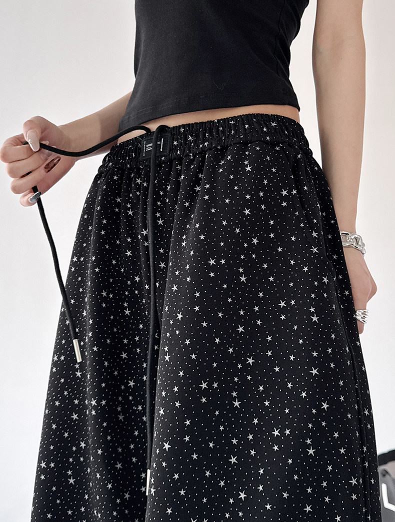Starry Print Wide-Leg Sweatpants – CT6655