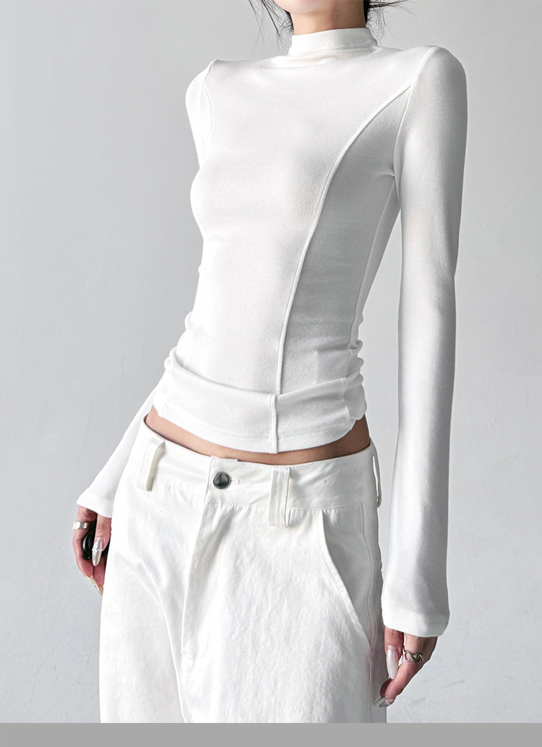 Mock Neck Slim Fit Long Sleeve Top - CT5161