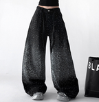 Star Rhinestone Wide-Leg Denim – CT65088