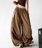 Quick-Dry Wide Leg Parachute Pants - CT66137