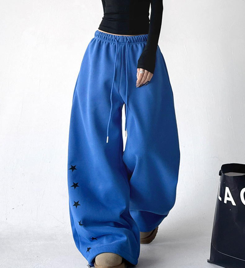 Star Print Fleece-Lined Sweatpants