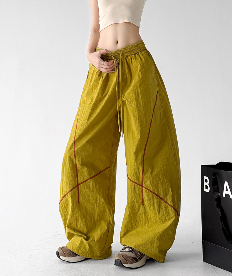 Contrast Seam Balloon Cargo Pants - CT858