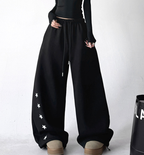 Star Print Fleece-Lined Sweatpants
