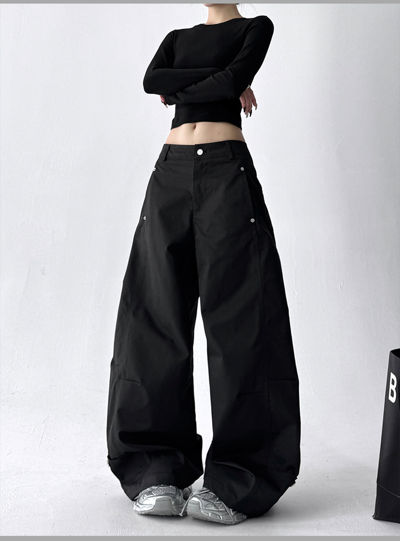 Straight Wide-leg Utility Pants