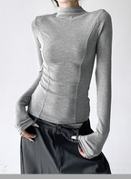 Mock Neck Slim Fit Long Sleeve Top - CT5161