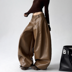 Vintage Faux Leather PU Trousers