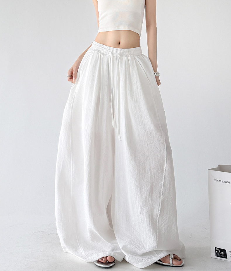 Soft Drape Linen-Blend Wide Leg Pants - CT6234