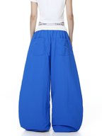 Color-Block Letter Print Parachute Pants