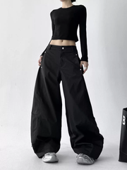Straight Wide-leg Utility Pants