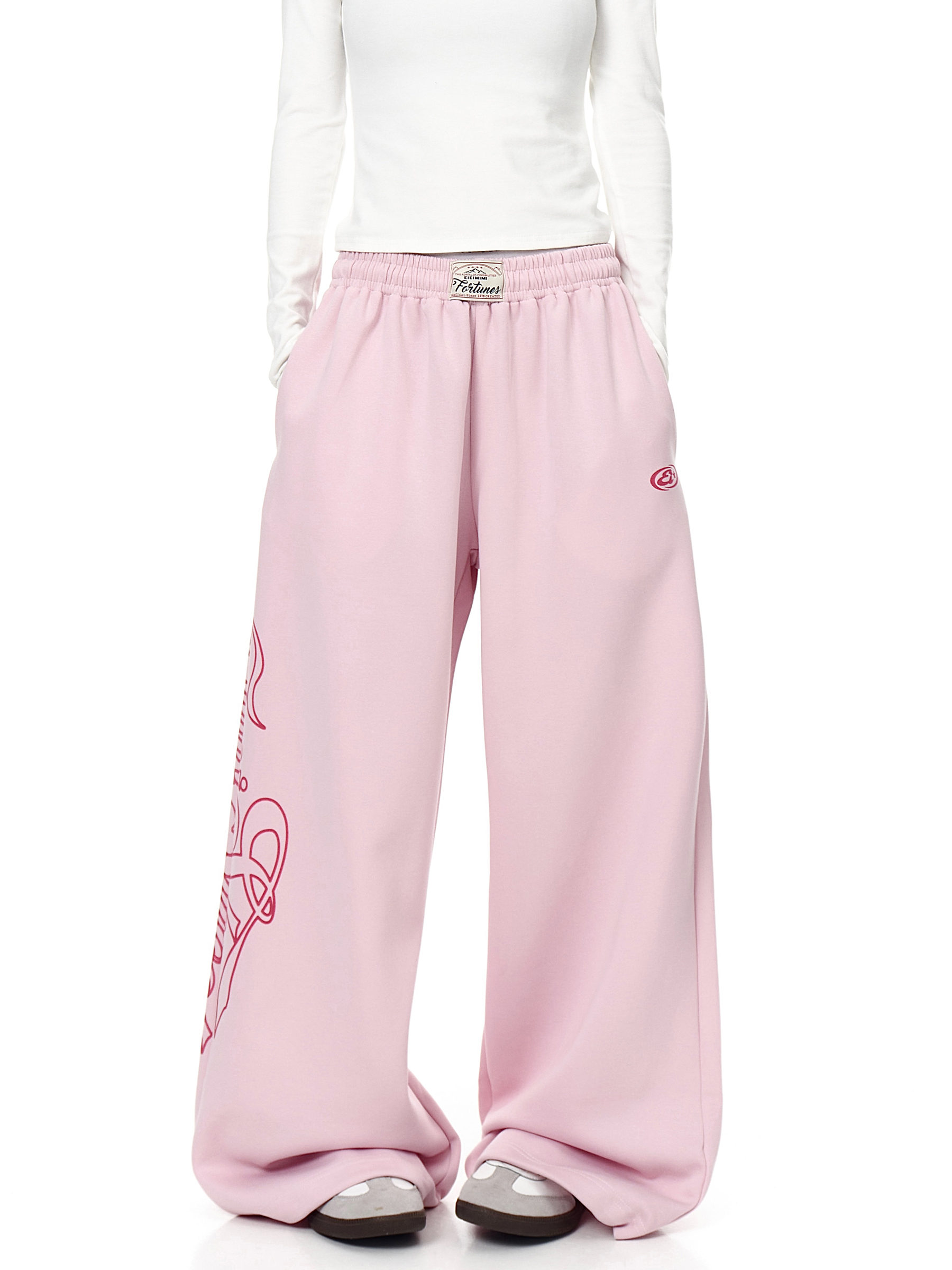 Letter Graphics Wide‑leg Sweatpants