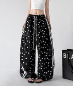 Polka Dot Side Stripe Wide Leg Pants - CT66177