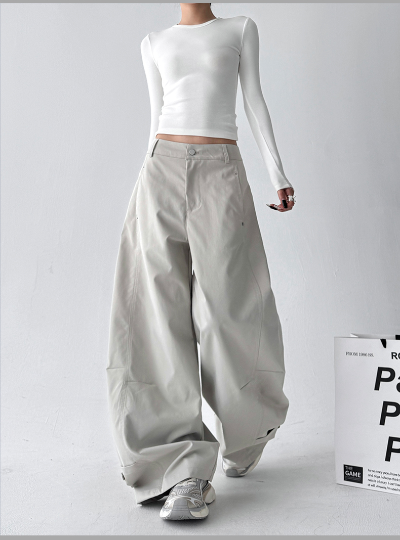 Straight Wide-leg Utility Pants