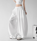 Linen-Blend Wide Leg Pants - CT66119