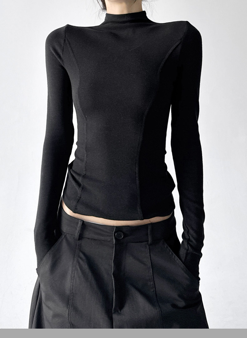 Mock Neck Slim Fit Long Sleeve Top - CT5161