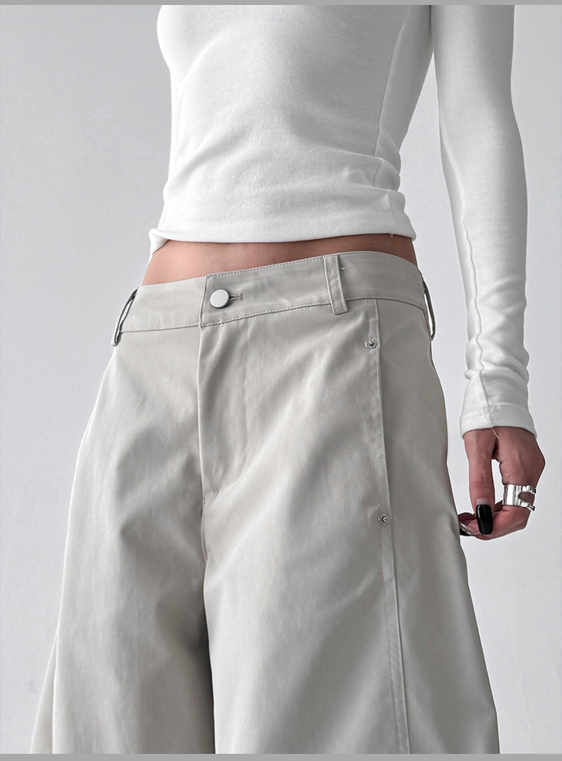 Straight Wide-leg Utility Pants