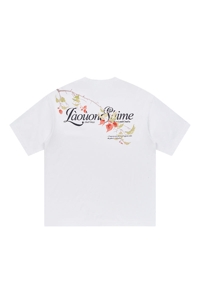 花柄ブランチプリントTシャツ