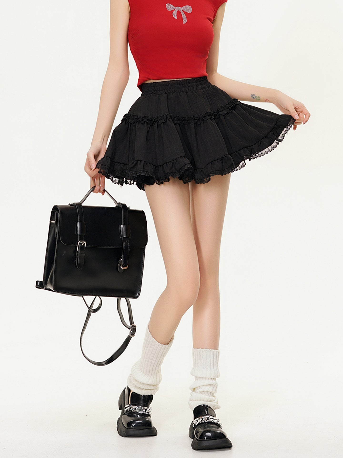 Bubble Hem Mini Skirt