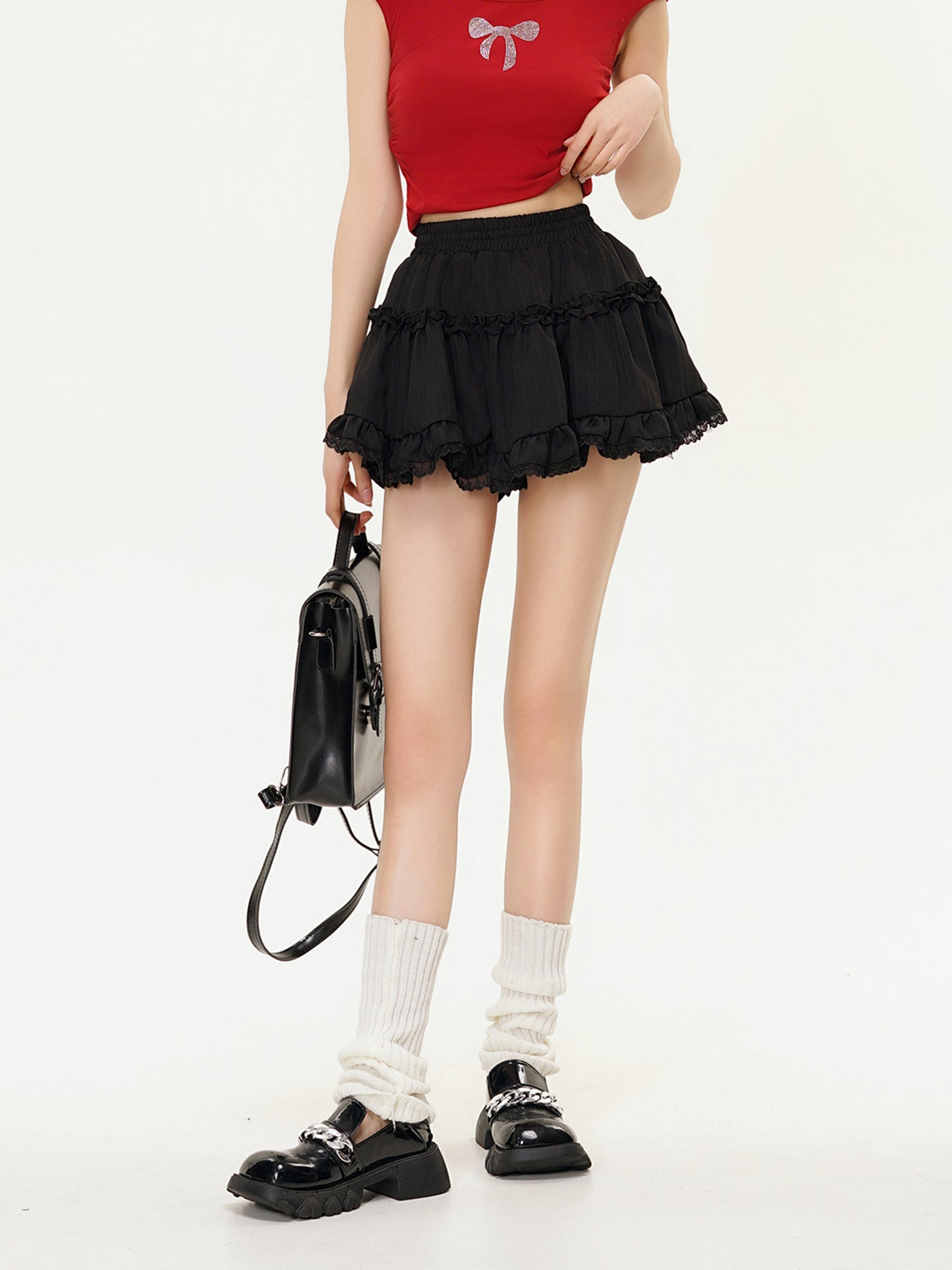 Bubble Hem Mini Skirt