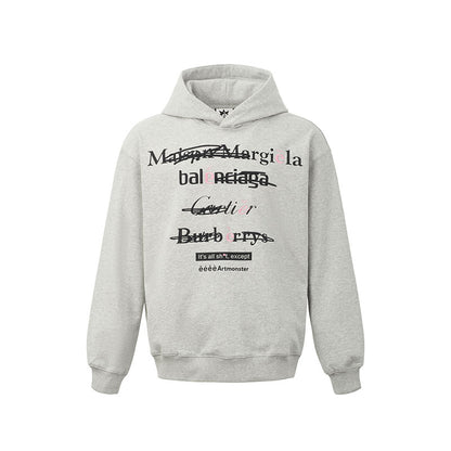 Spoof Brand Letter Print Hoodie