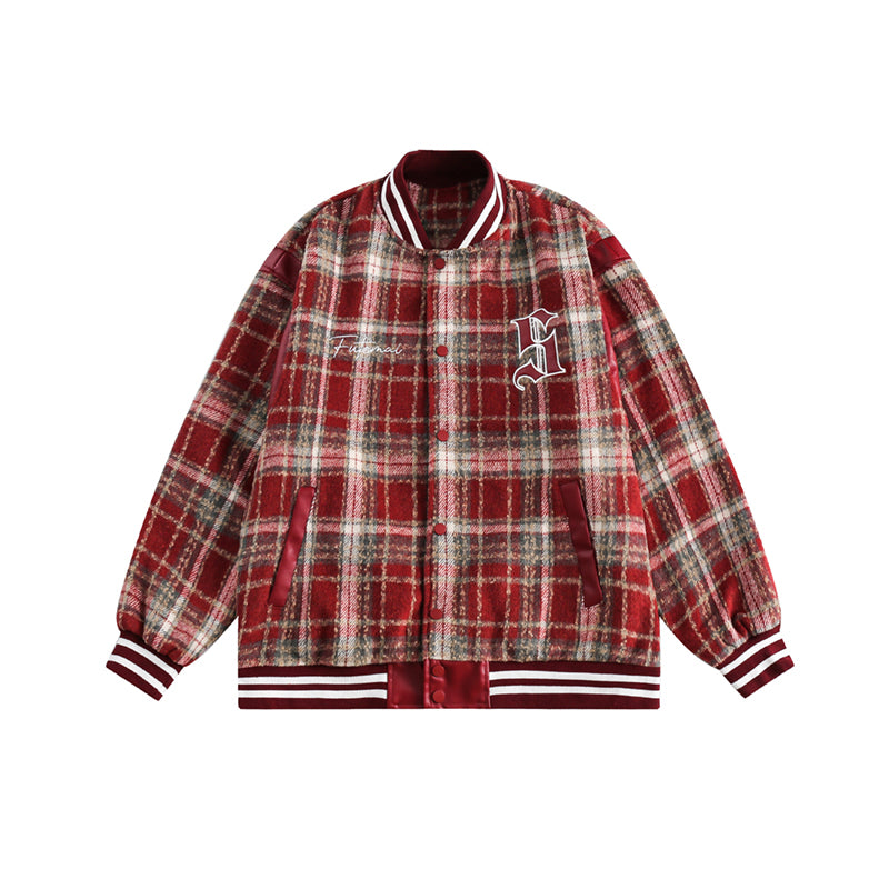 CATTEE Vintage Plaid Chanel-inspired Baseball Jacket