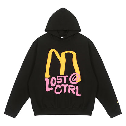 LOSTCTRL M Letter Puff Print Hoodie