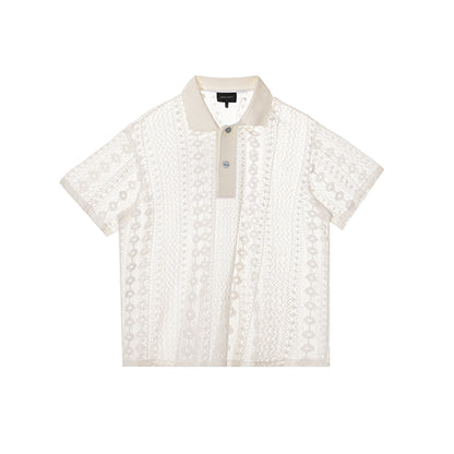 Ripple Lace Polo Tee