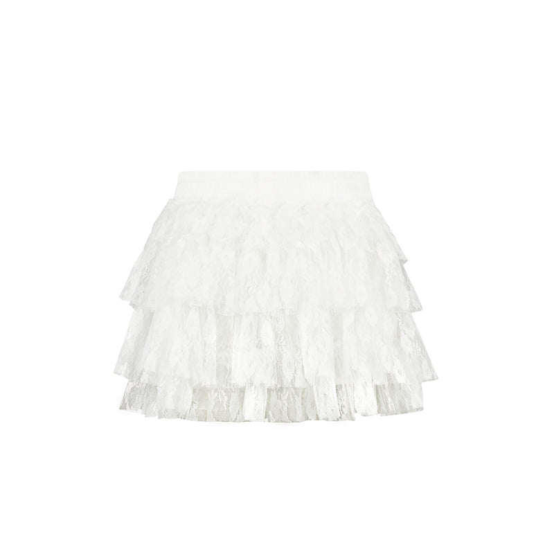 Lace Ruffle Culotte Skirt