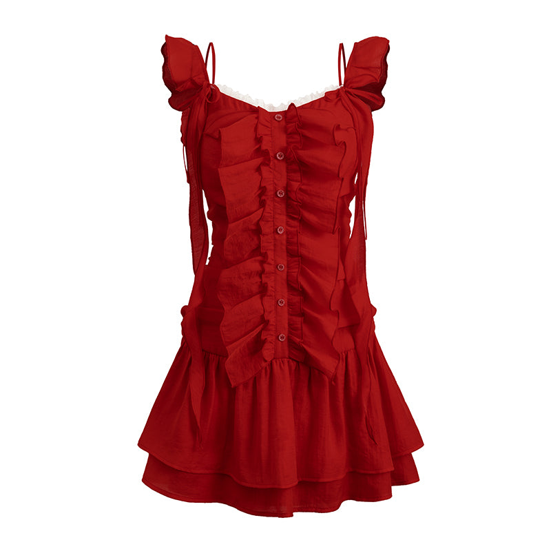 &quot;Passionate Summer Romance&quot; Red Cami Dress