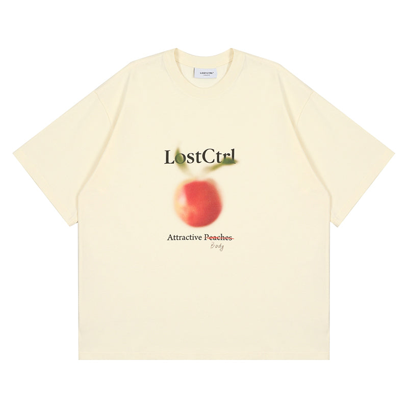 LOSTCTRL ピーチプリントTシャツ