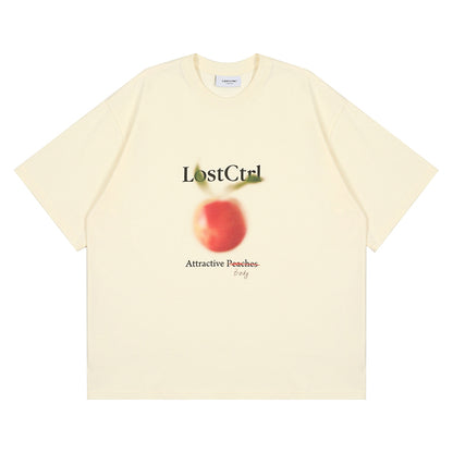 LOSTCTRL ピーチプリントTシャツ