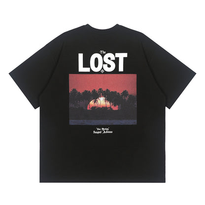 LOSTCTRL アイランドプリント ヴィンテージTシャツ