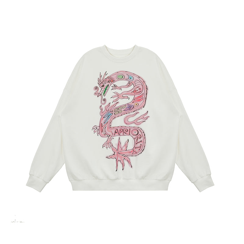 Cartoon Loong Print Sweatshirt