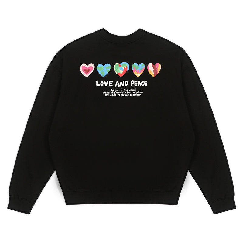 LOSTCTRL Hearts Foam Print Sweatshirt