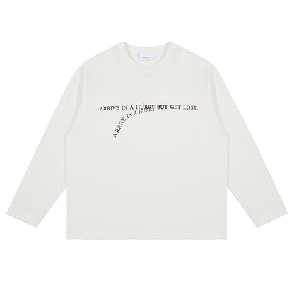 LOSTCTRL Wilted Letter Print Long Sleeve Tee