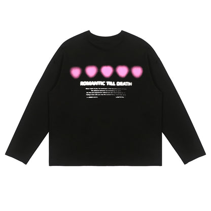 LOSTCTRL ハートプリント ロングスリーブTシャツ